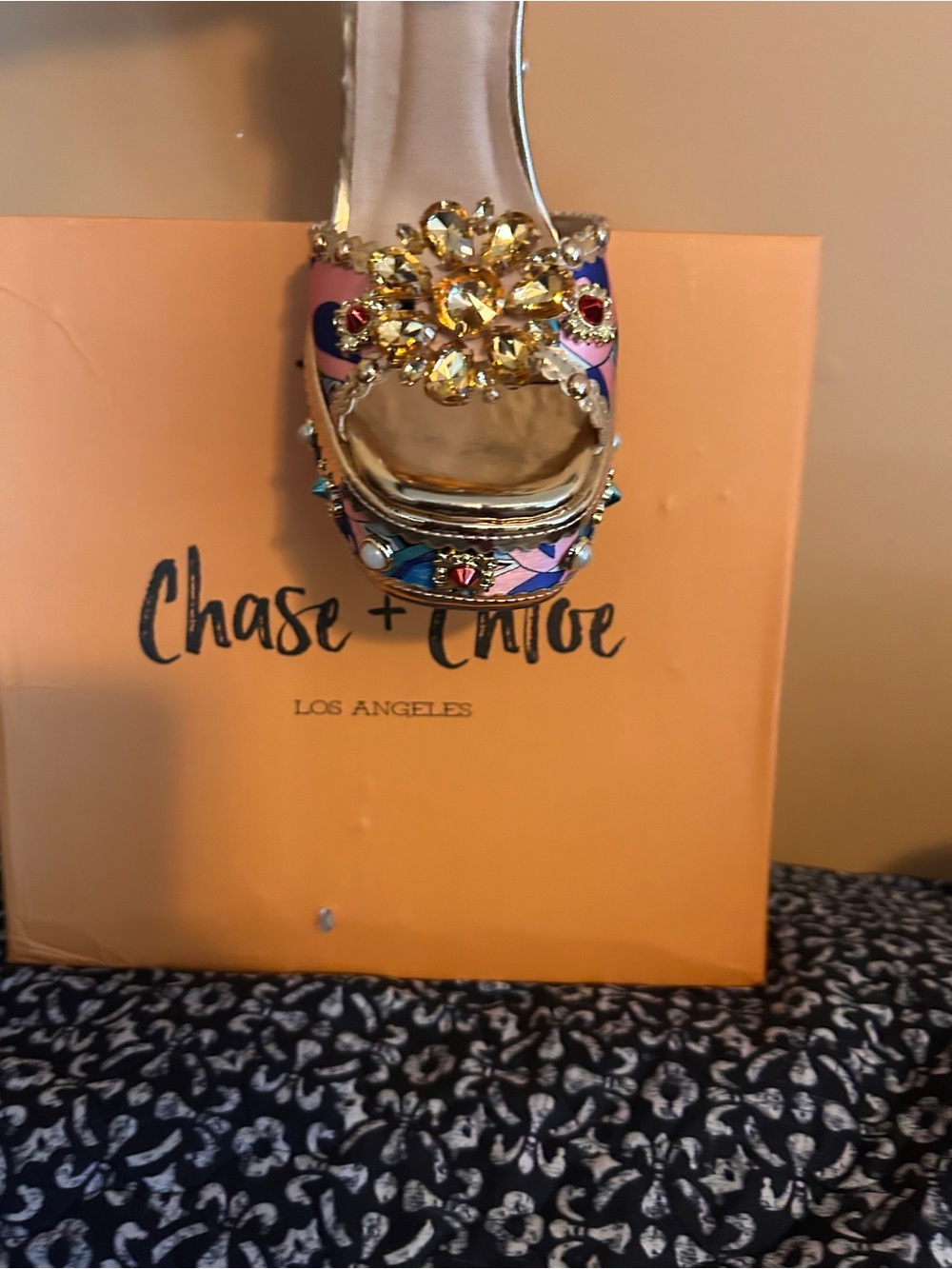 Chase + Chloe Embellished Platform Heels Barbiecore Statement Shoe NWT birthday - Picture 5 of 5